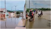 Cheia do rio Coreaú no Ceará alaga ruas e decreta emergência
