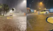 Chuva intensa em Rosana causa transbordamento de córrego e alagamentos em ruas