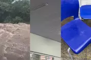 Chuva intensa transforma vias em rios e causa infiltrações em escola de Teresina