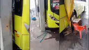 Falha nos freios de ônibus provoca acidente no Terminal da Praia Grande em São Luís