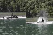 Homem agride companheira e a joga de moto aquática em Bertioga, litoral de SP