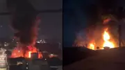 Incêndio de grandes proporções destrói estoque de móveis em Cariacica