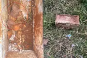 Luvas de bebê intactas são encontradas com ossada em caixa de concreto
