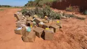 Materiais de saúde são descartados irregularmente em rua de terra em Bauru, SP