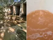 Mineradora descarta dejetos irregularmente e deixa água oleosa e amarelada em rio de SP