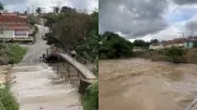 Moradores de Nova Olinda ficam ilhados após rio transbordar e cobrir única passagem