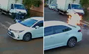 Motociclista é arremessado e moto explode após colisão em Araraquara