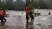 Pescadores são resgatados após ficarem presos em forte correnteza do Rio Longá no Piauí