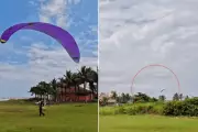 Piloto de paramotor grava momento exato da queda em quintal de casa no litoral de SP