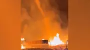 Tornado de fogo se forma durante incêndio em fábrica na Espanha