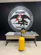 Trio é preso com drogas escondidas em cilindro de gás natural de carro em Volta Redonda