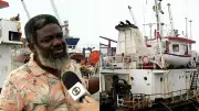 Tripulantes ganeses continuam confinados em navio no Porto de Fortaleza