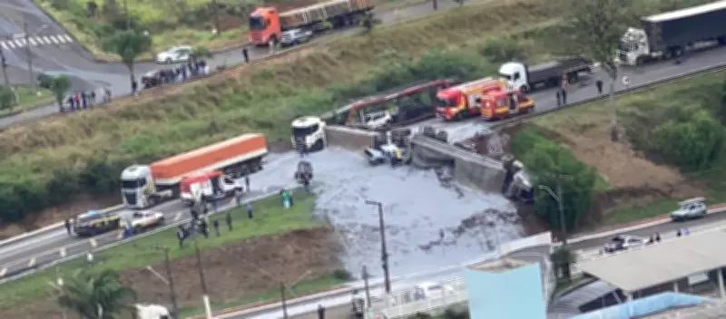 Acidente com carreta bitrem deixa feridos na BR-282 em Cordilheira Alta