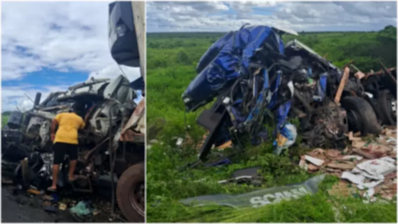 Acidente entre carreta e caminhão bloqueia parcialmente CE-138 no Ceará