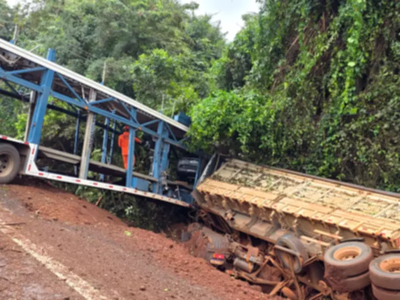 Acidente entre carretas deixa três feridos na MT-358 em Tangará da Serra
