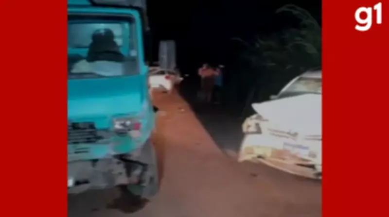 Acidente frontal entre carro e caminhão mata motorista em MT