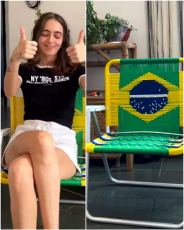 Artesã alagoana aposta em cadeiras de praia com tema da Copa do Mundo
