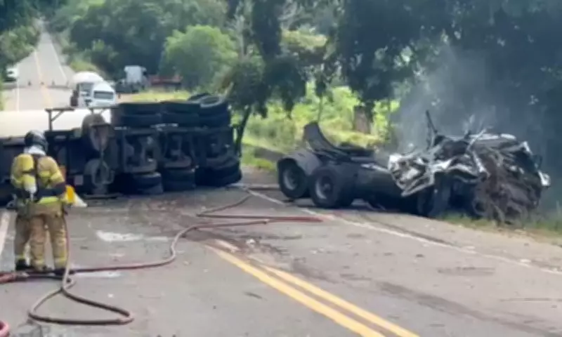 BR-330 é liberada após 48h interditada por acidente com carreta-tanque na Bahia