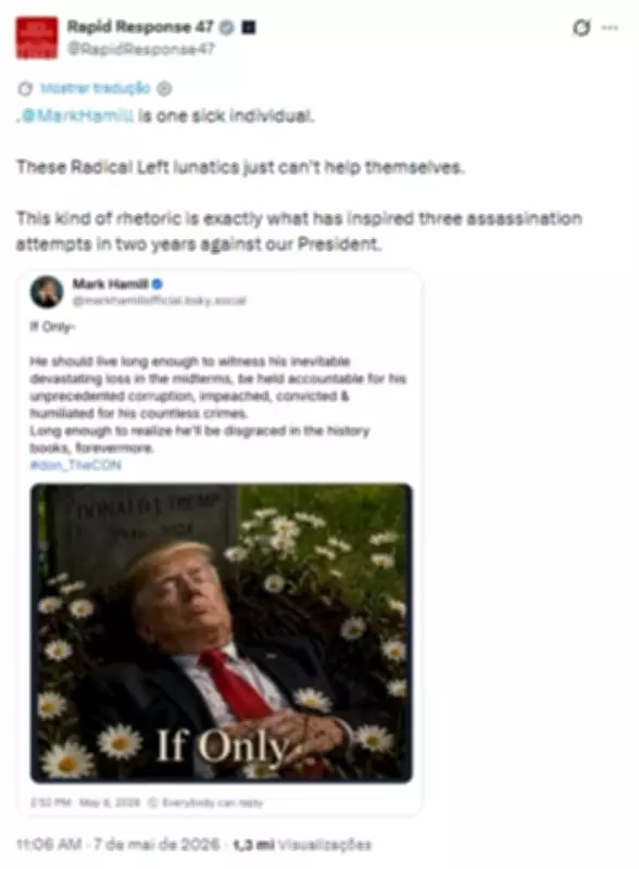 Casa Branca chama Mark Hamill de 'doente' por imagem de IA com Trump em cova