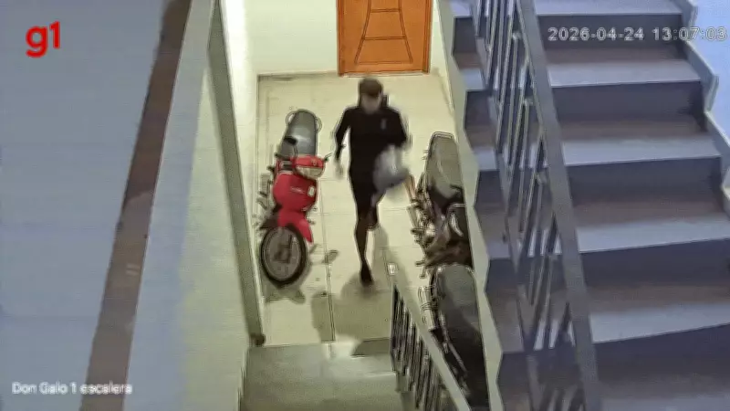 Câmera flagra ex-namorado entrando em prédio de estudante assassinada no Paraguai