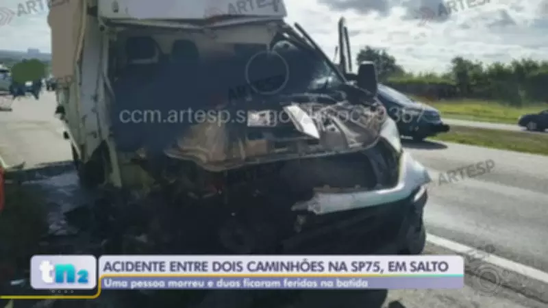 Colisão entre caminhões na SP-75 mata um e fere dois em Salto