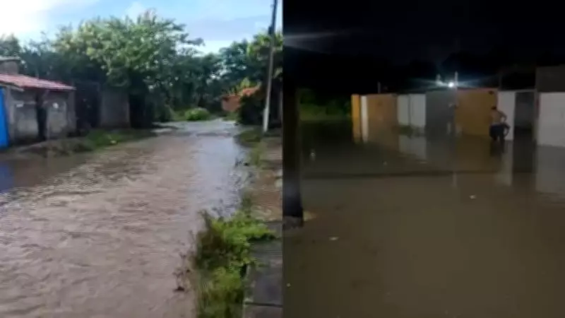 Comunidade de Pacatuba sofre com alagamentos após forte temporal na madrugada