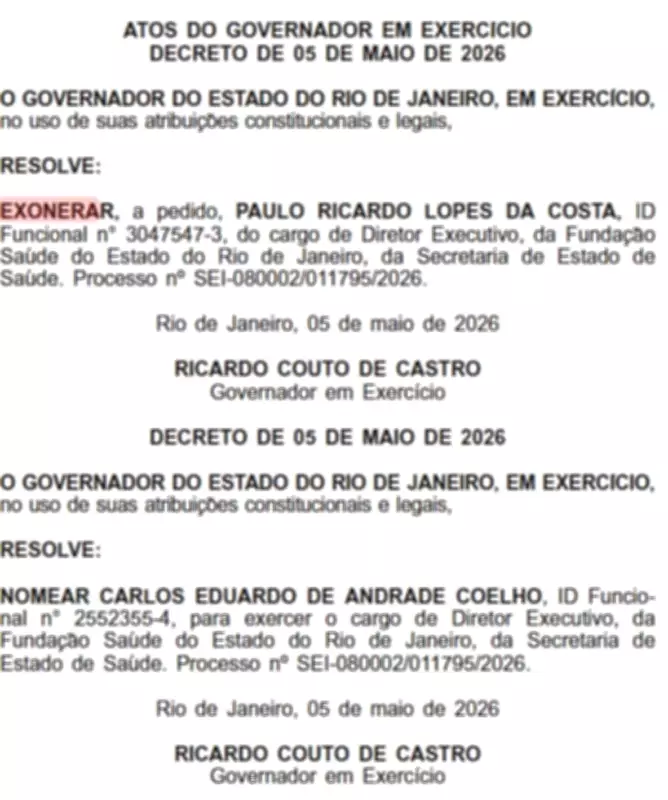 Couto reformula Secretaria de Saúde do RJ e servidores serão avaliados