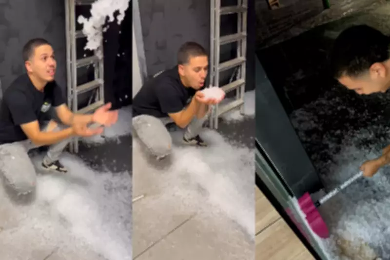 Empresário surpreso com granizo após temporal em Ivinhema (MS)