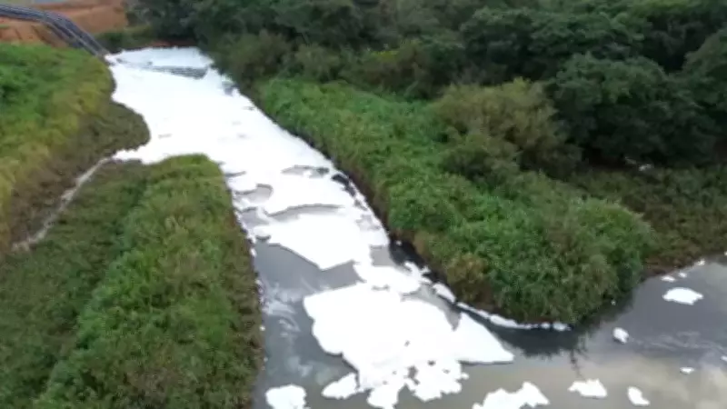 Espuma no Rio dos Sinos em Novo Hamburgo preocupa moradores