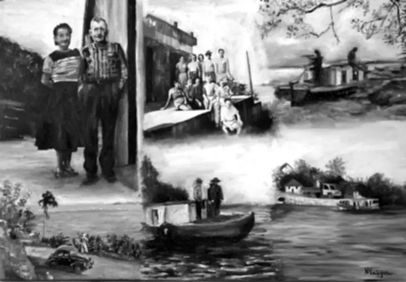 Família alemã iniciou travessia entre Guaratuba e Matinhos em pequenos barcos em 1949