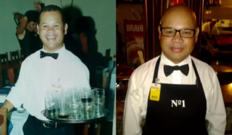 Garçom celebra 35 anos de profissão e orgulho de treinar o próprio filho