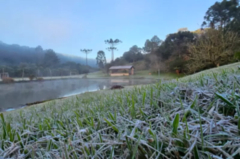 General Carneiro amanhece com geada e temperatura de -1°C no Paraná