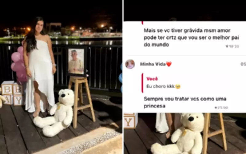 Grávida homenageia namorado falecido em chá revelação e emociona web
