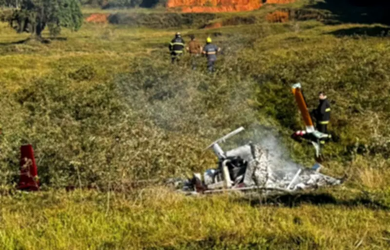 Helicóptero com CVA vencido cai em Pomerode (SC) e piloto morre