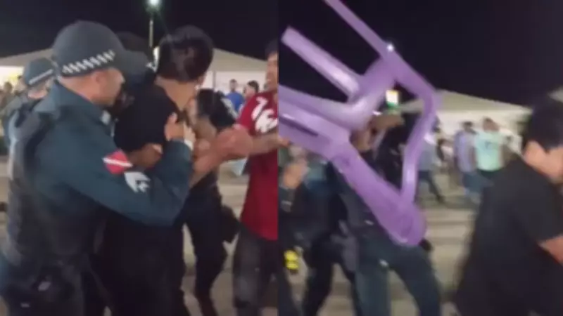 Homem arremessa cadeira contra policiais durante show de Amado Batista no Pará