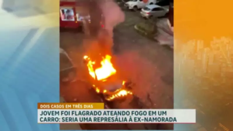 Homem de 21 anos é suspeito de incendiar carros da ex-namorada em BH