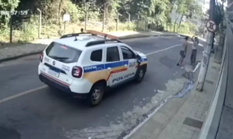 Homem desiste de agredir outro com pá ao ver viatura da PM em Muriaé