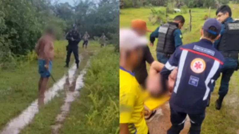 Homem em surto psicótico é contido pela PM após ameaçar com facão no Piauí