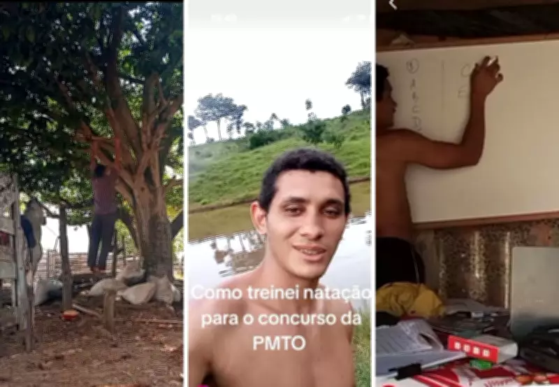 Jovem aprovado em concurso da PMTO improvisou treinos em riacho e árvore
