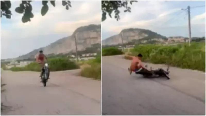 Jovem na UTI após queda durante manobra 'grau' em Itaitinga