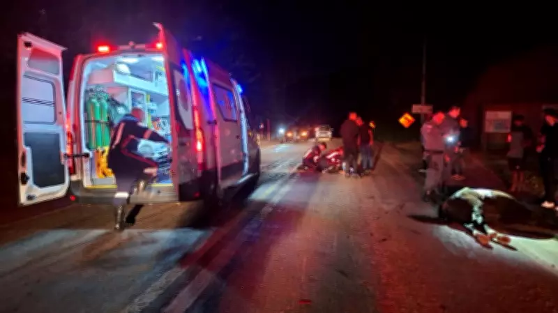 Jovem sem CNH fica gravemente ferido após bater moto em cavalo na BR-482