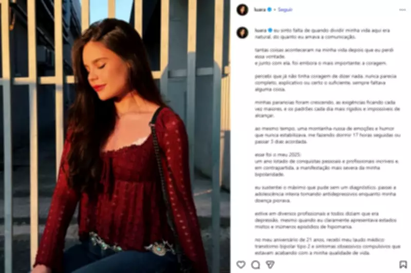 Luara Fonseca revela diagnóstico de transtorno bipolar tipo 2