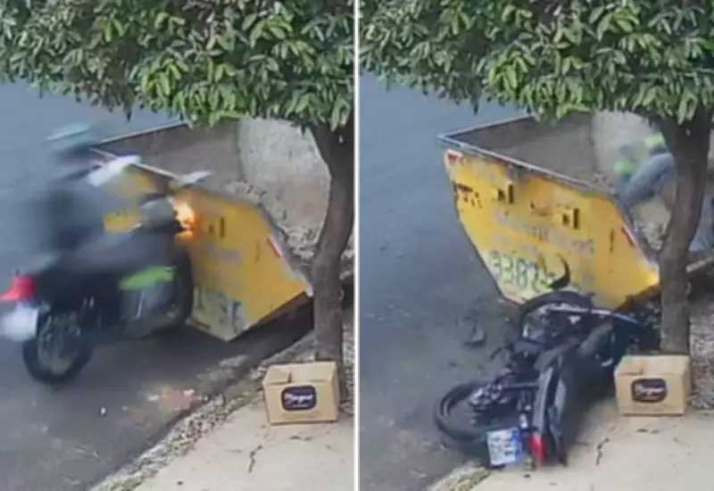 Motociclista é arremessado em caçamba e sofre fraturas nos pulsos em Matão