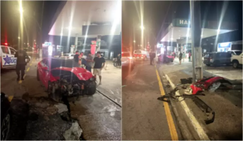 Motorista colide violentamente com poste em avenida de Belém na noite de sábado