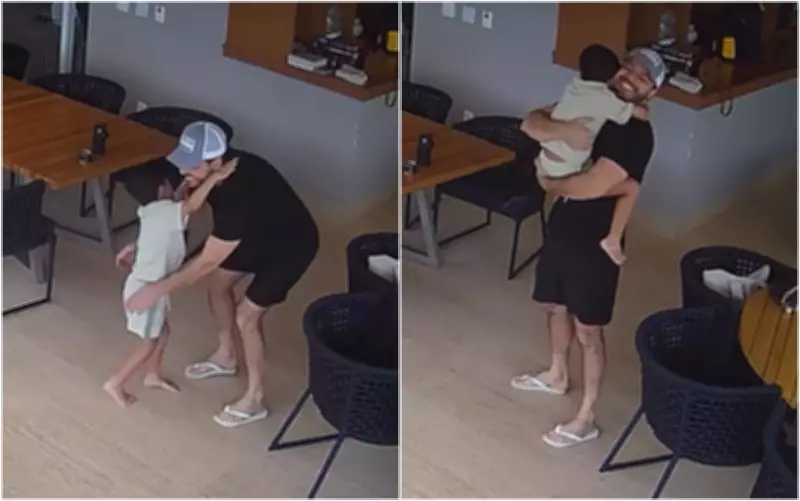 Murilo Huff emociona ao mostrar filho correndo para abraçá-lo