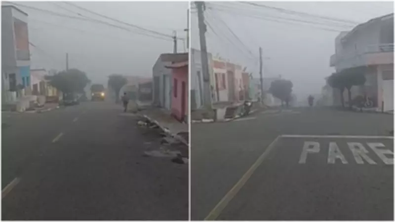 Névoa densa transforma paisagem de Parambu, no interior do Ceará