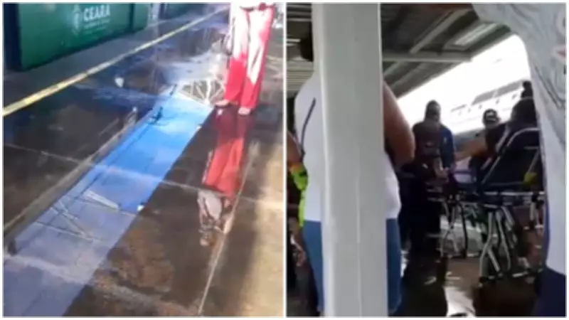 Passageira fratura perna ao escorregar em piso molhado no metrô de Fortaleza