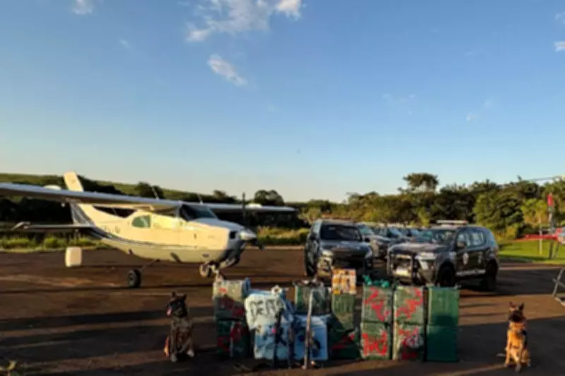 PM apreende aeronave, fuzis e drogas em operação em fazenda em Getulina