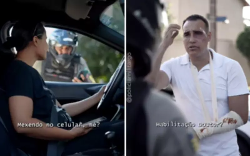 PM de Goiás usa memes em vídeo educativo sobre trânsito e celular ao volante