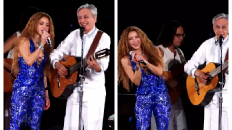 Shakira realiza sonho ao cantar com Caetano Veloso em Copacabana